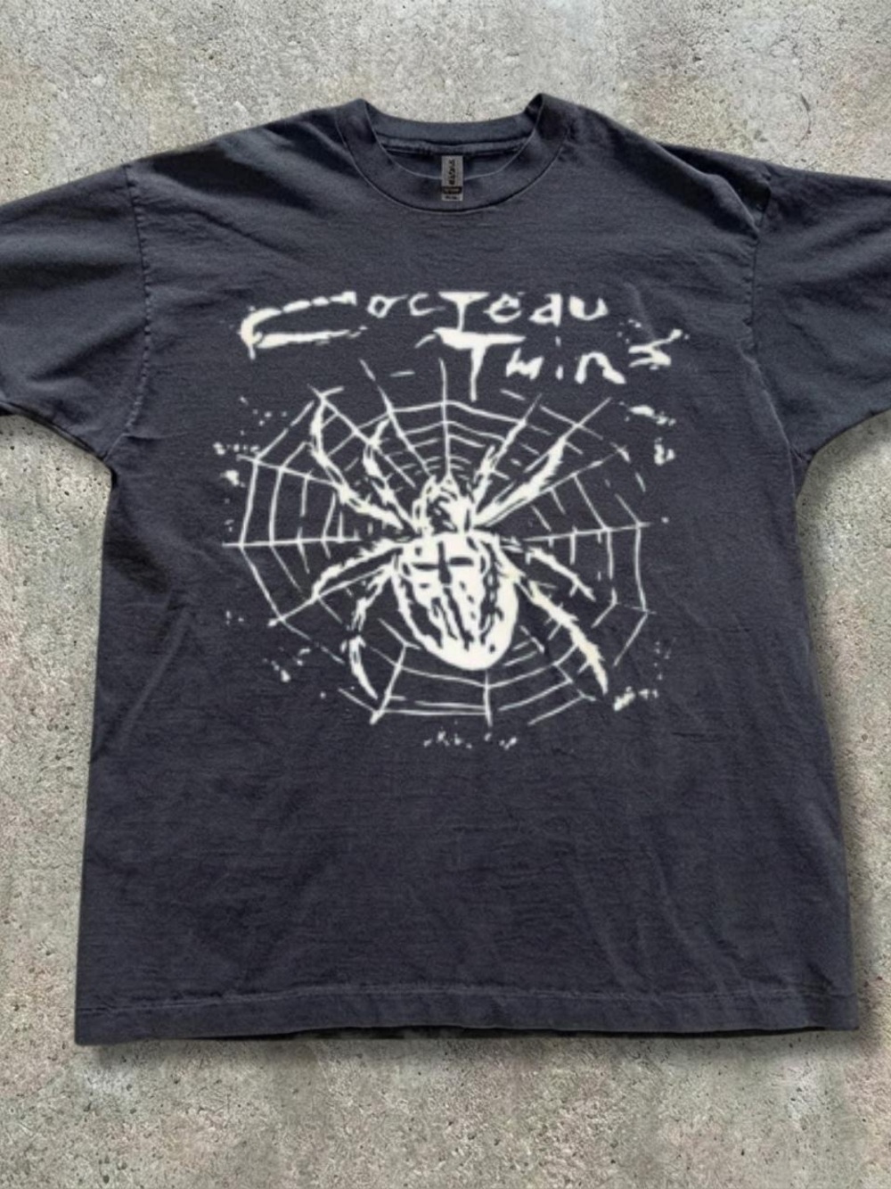 Gildan Black Short-Sleeve Tee with White Spider Web Graphic